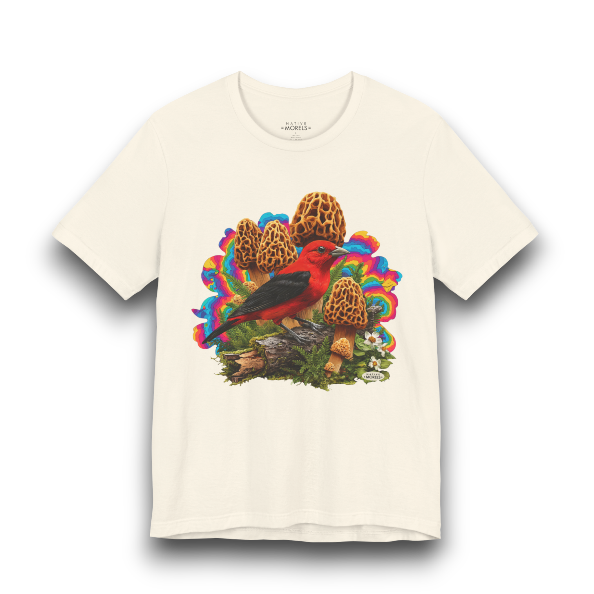 Scarlet Tanager Groovy Forest Tee | Native Morels™