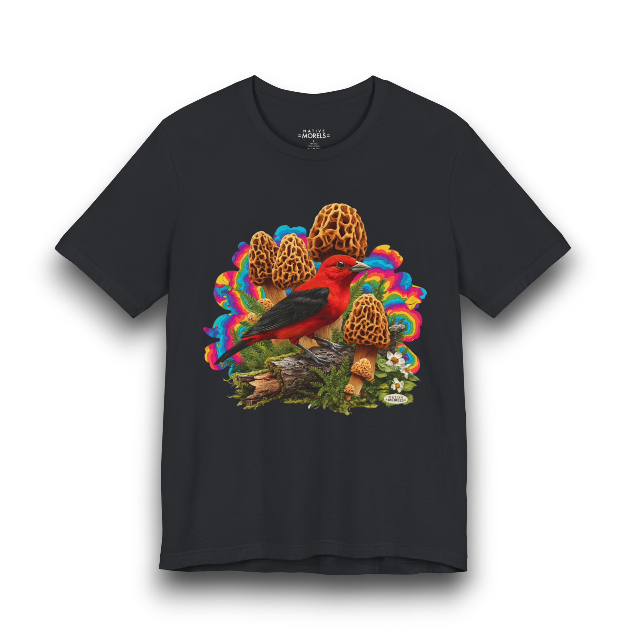 Scarlet Tanager Groovy Forest Tee | Native Morels™