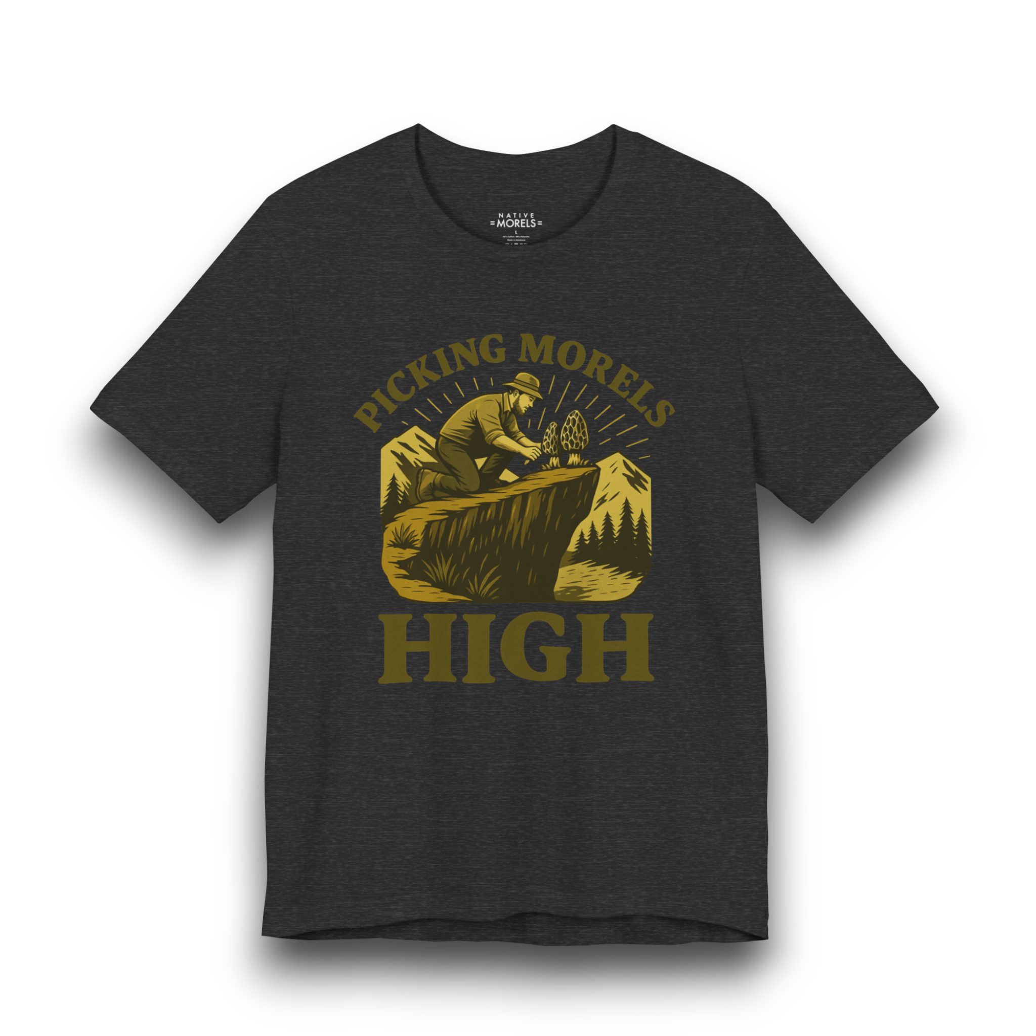 "Picking Morels High" Morel Mushroom T-Shirt | Native Morels™