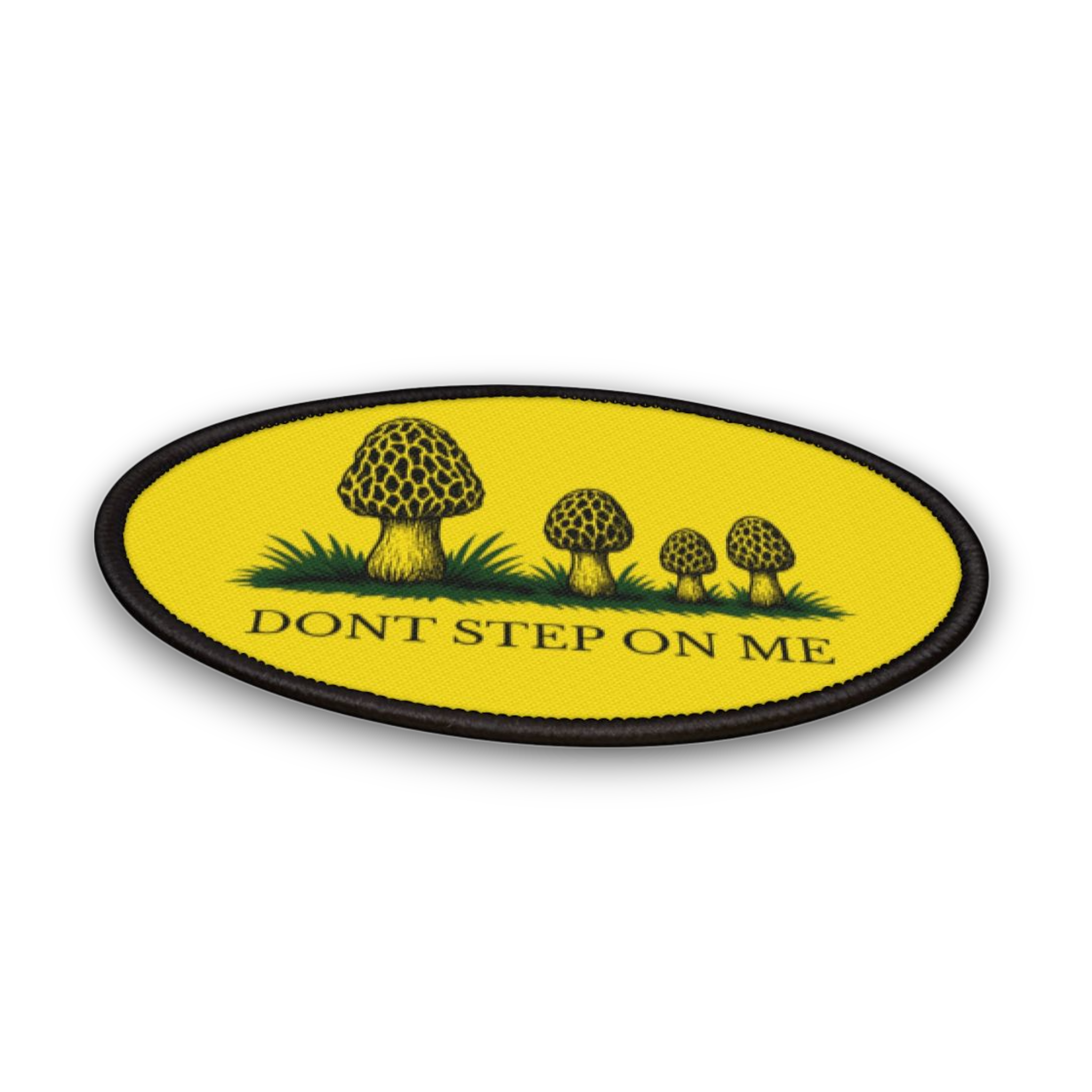 Don't Step On Me Morel Patch – Gadsden Flag Parody | Iron-On 3" x 3"
