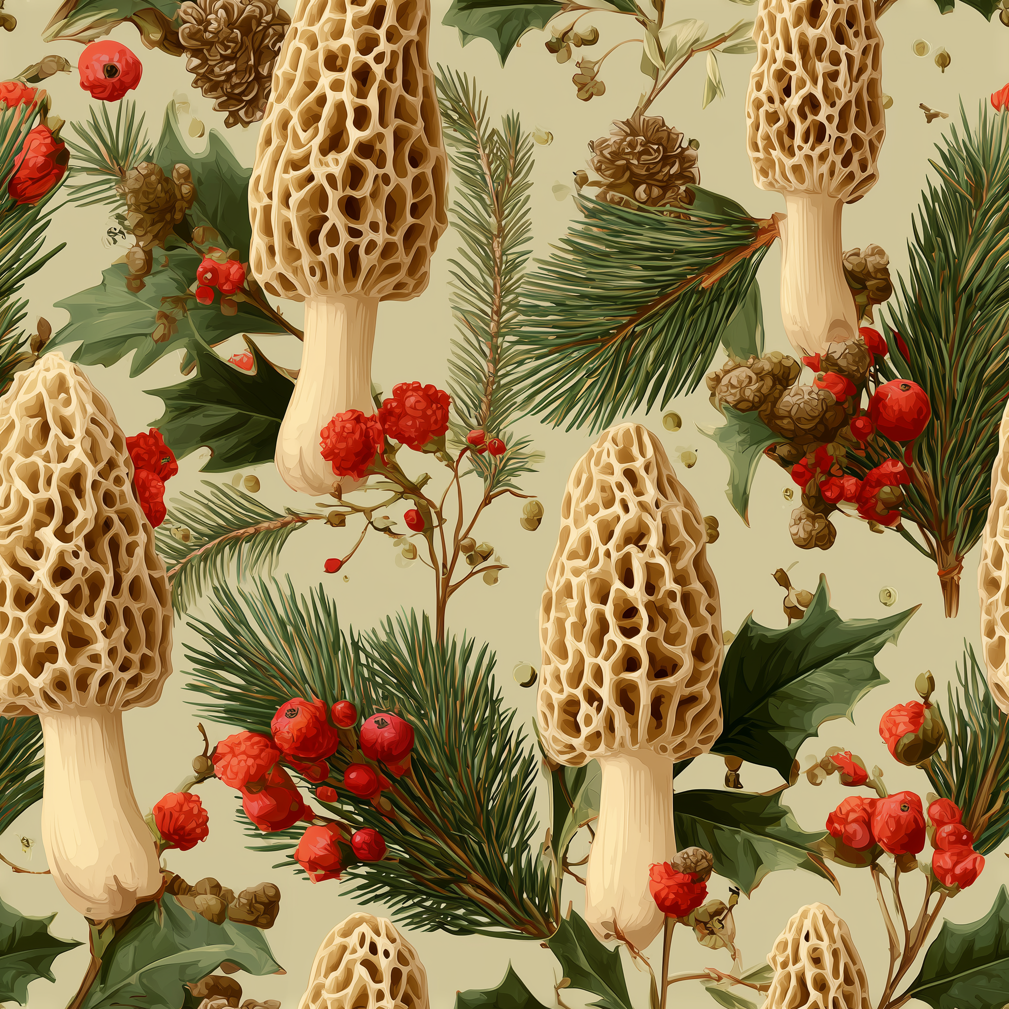 Holiday Morel Mushroom Wrapping Paper | Native Morels™