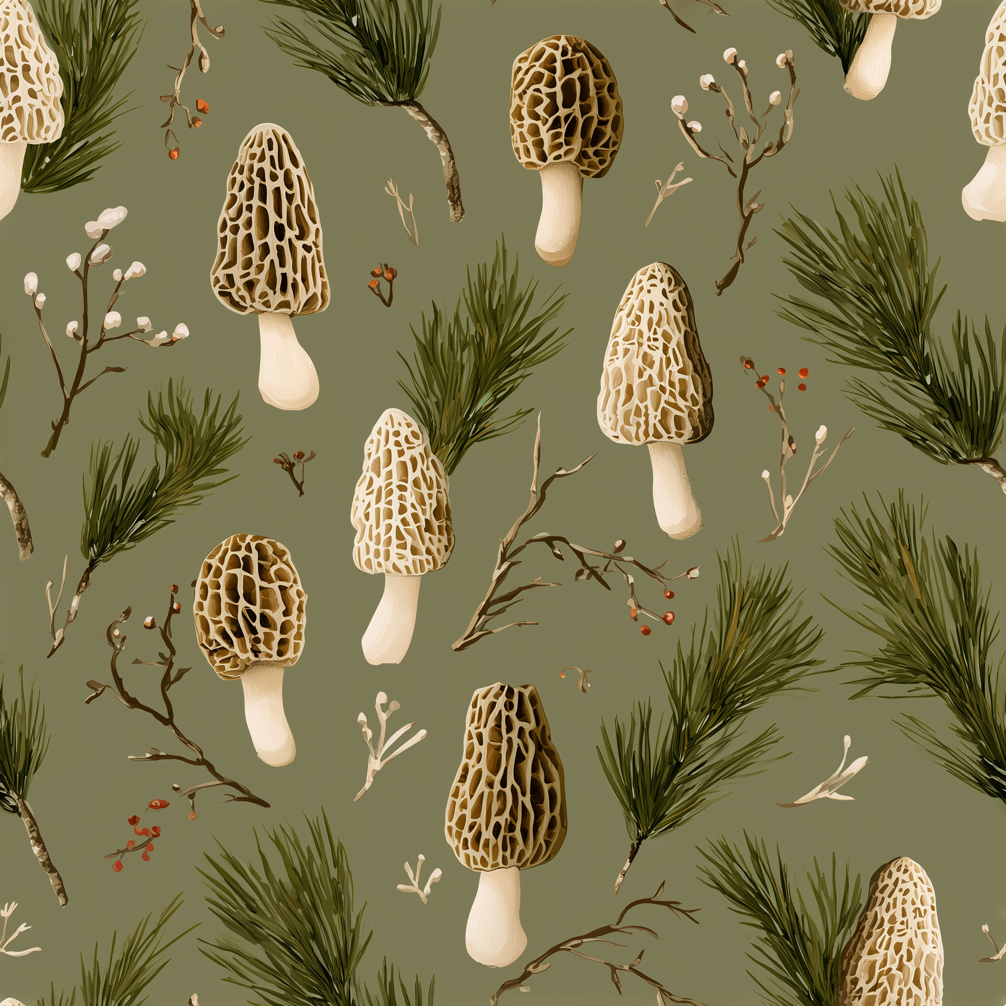 Sage Forest Morel Wrapping Paper | Native Morels™